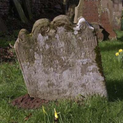 Headstone dated 1745 Church Tombstone